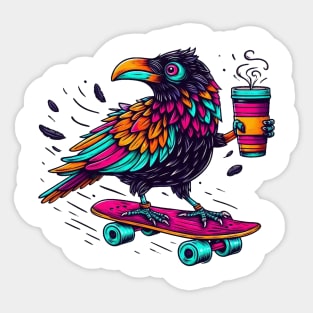 Cawfee Crow Sticker